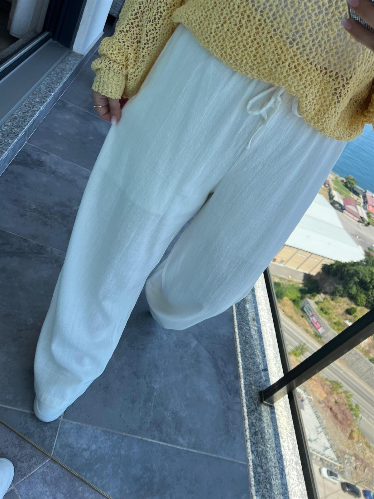 1005 Keten Pantalon EKRU