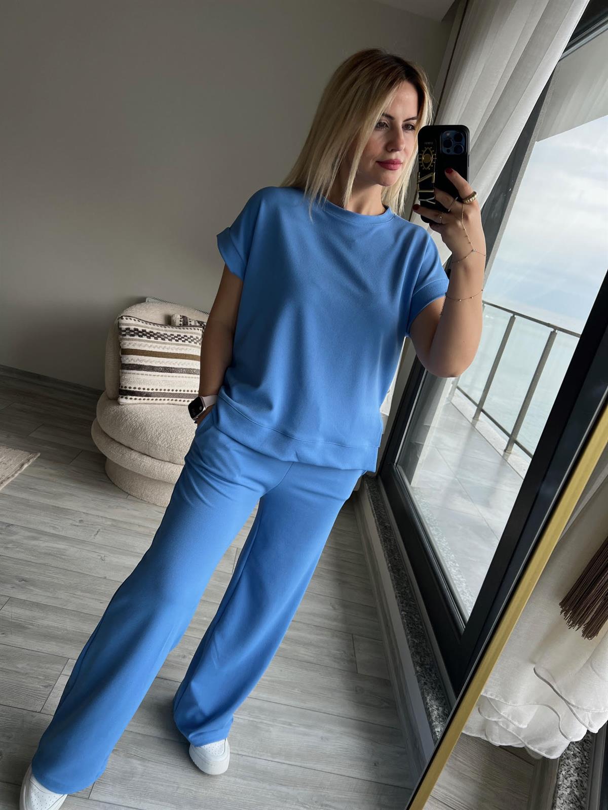 1011 Bluz Pantolon Takım BEBE MAVİ