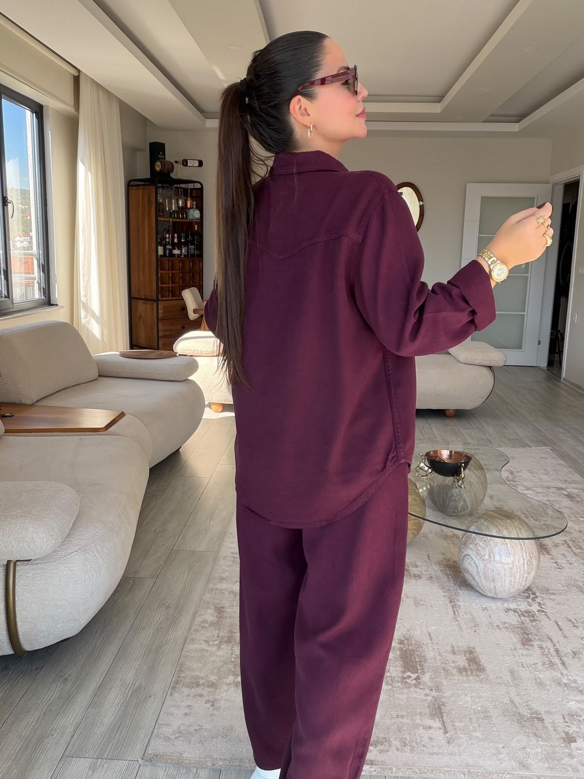 1011 Gömlek Pantolon Takım BORDO