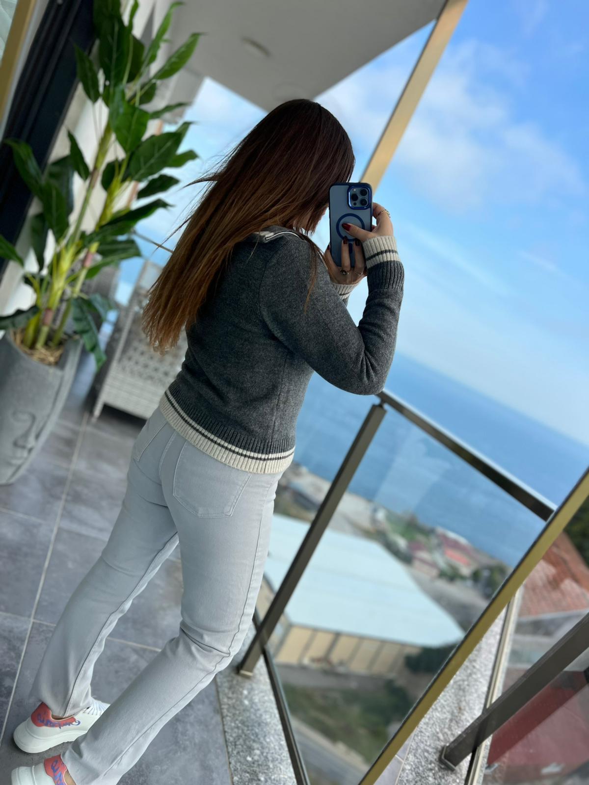 1180 Fermuarlı Hırka ANTRESİT