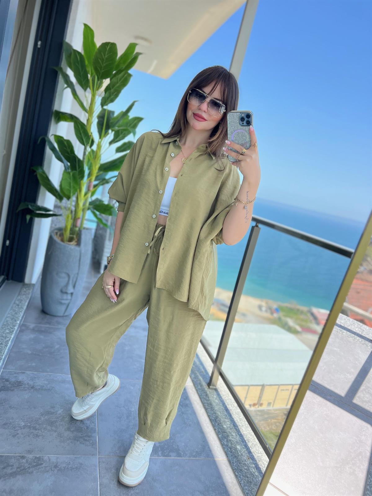 1190 Standart Beden Takım olive