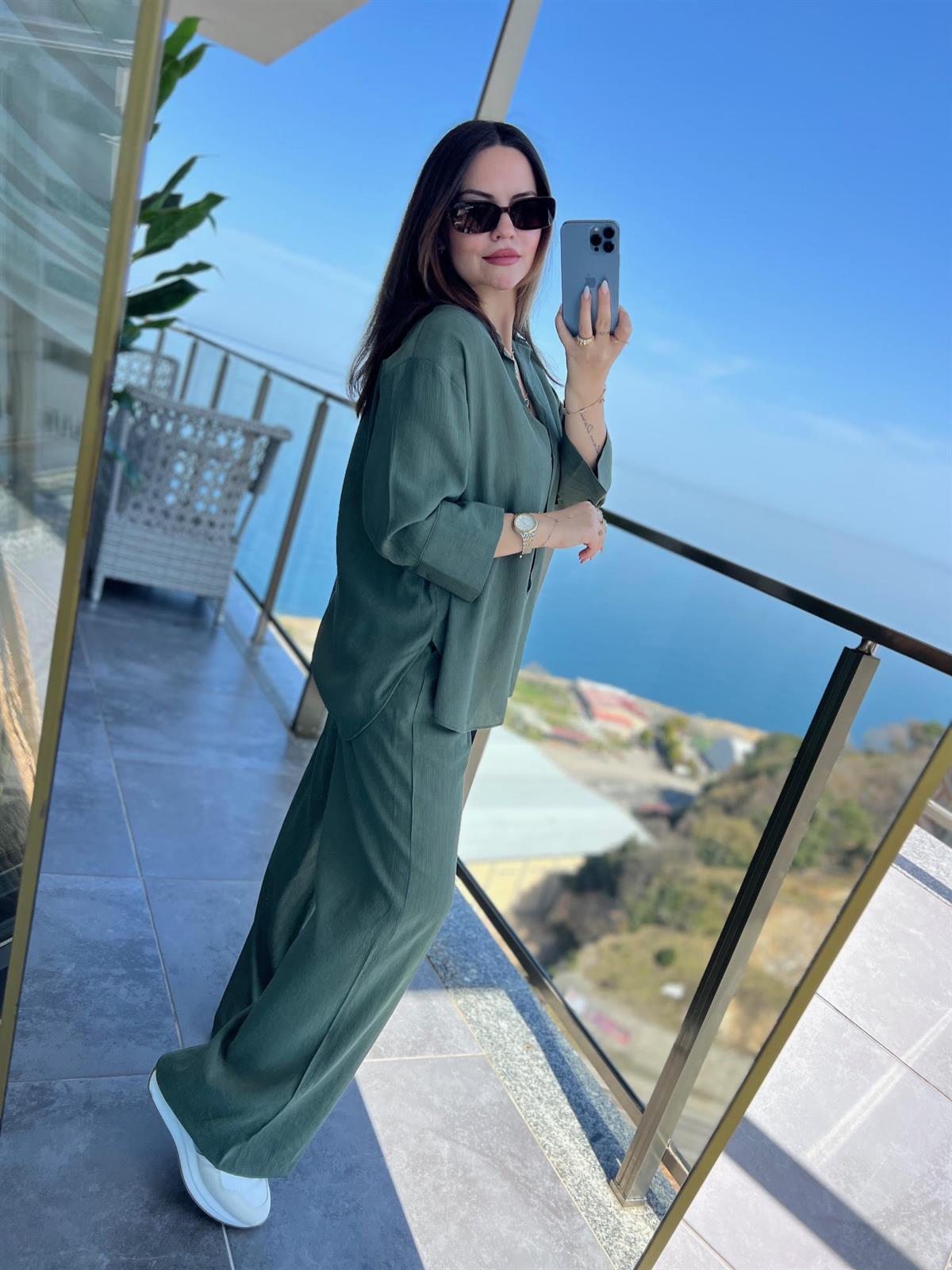 1256 Astarlı Pantalon Takım HAKİ YEŞİL