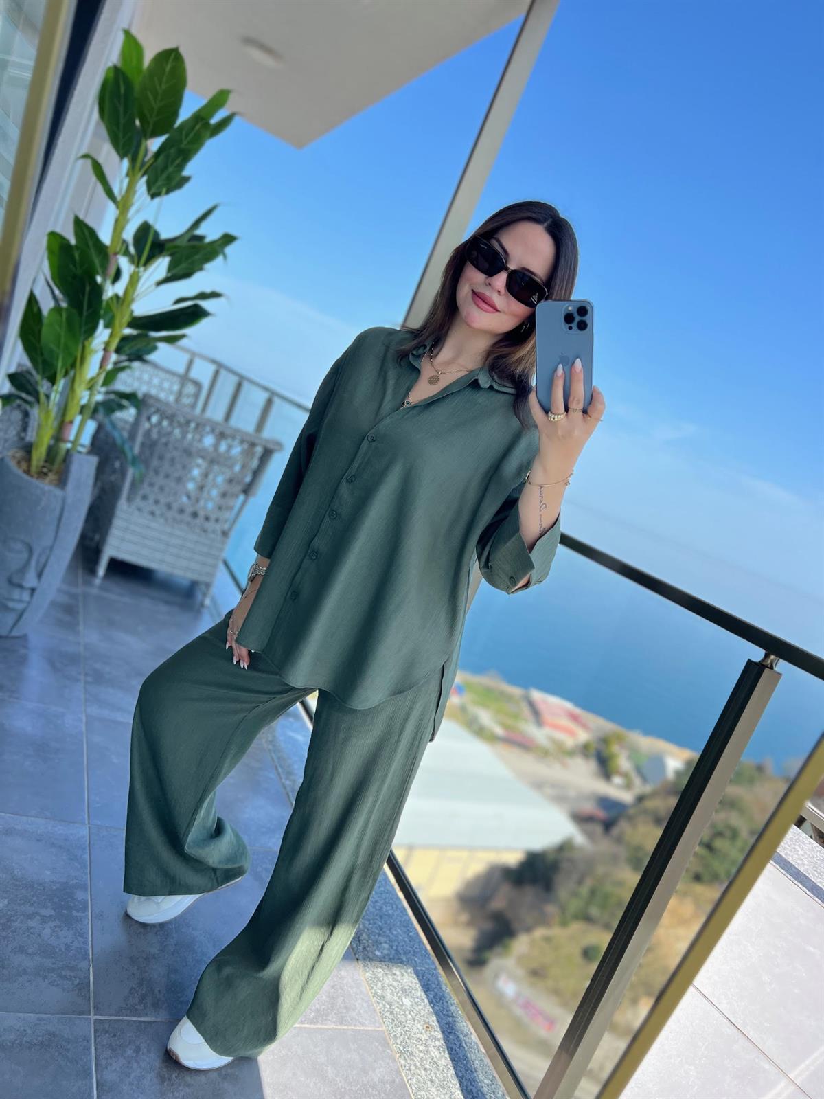 1256 Astarlı Pantalon Takım HAKİ YEŞİL