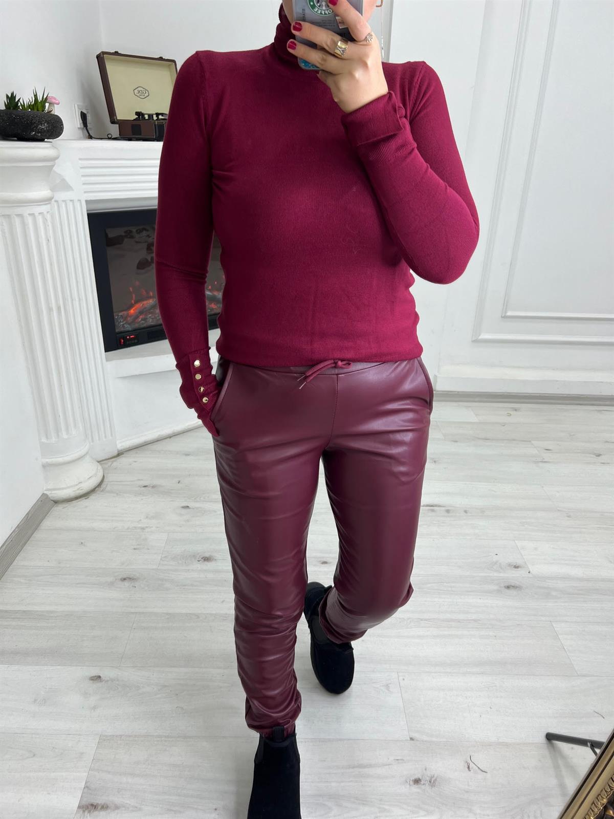 1268 Kolu Droplu Kazak BORDO