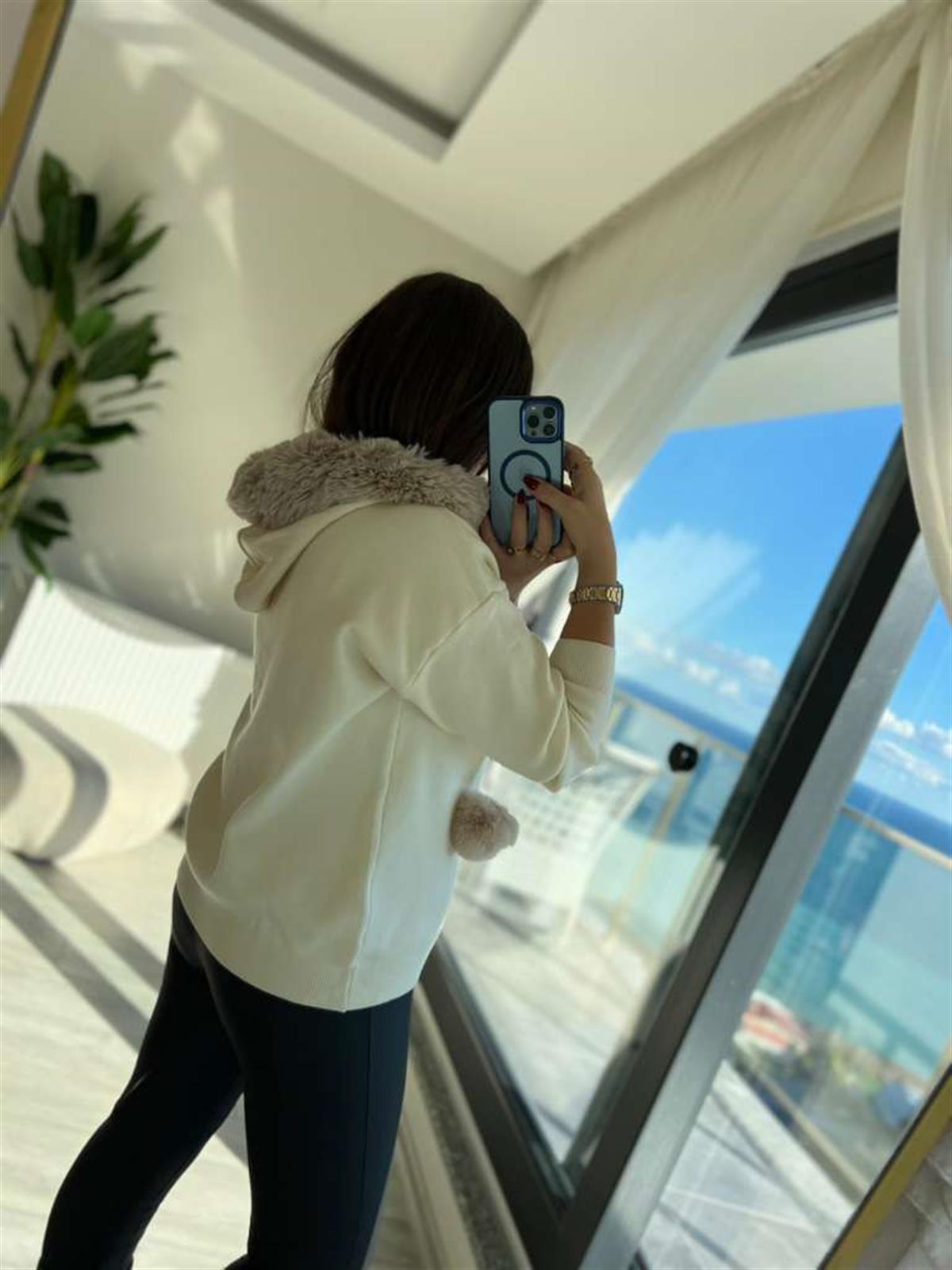 140215 Ponponlu Hırka EKRU