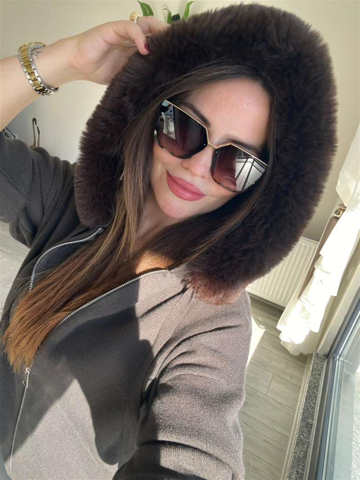 140215 Ponponlu Hırka KAHVE