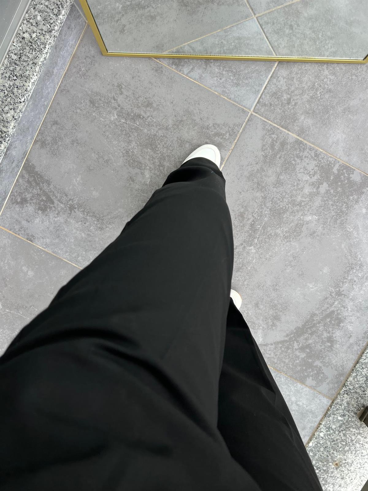 16054  Kemerli Lastikli Pantolon SİYAH