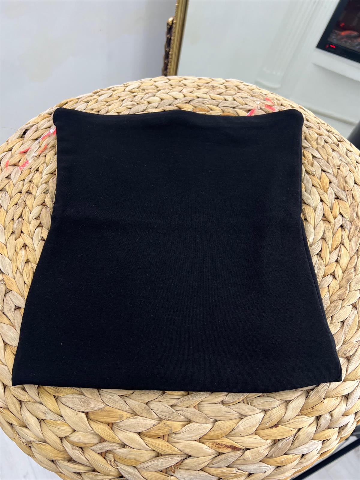 16068 Straplez Crop Atlet SİYAH