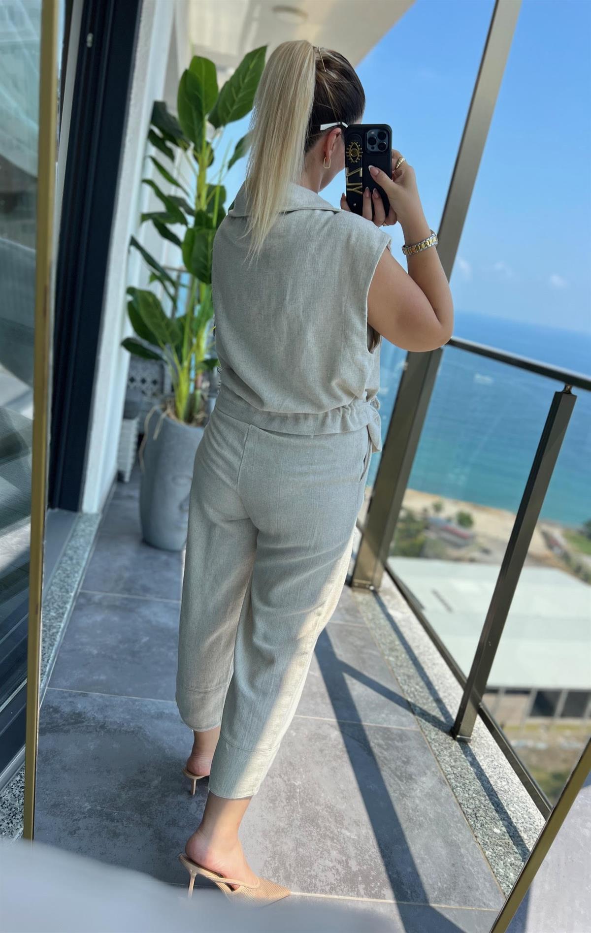 1616 Yelekli Takım NATUREL