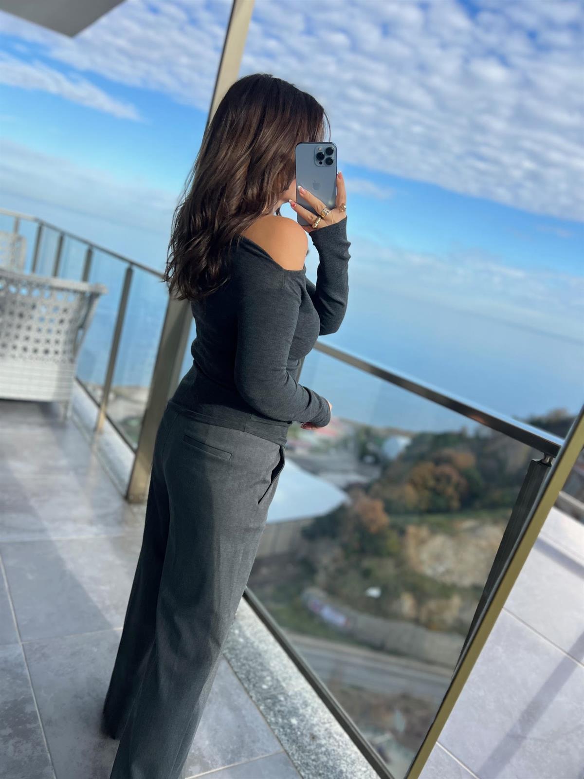 16527 Yandan Büzgülü Bluz ANTRESİT