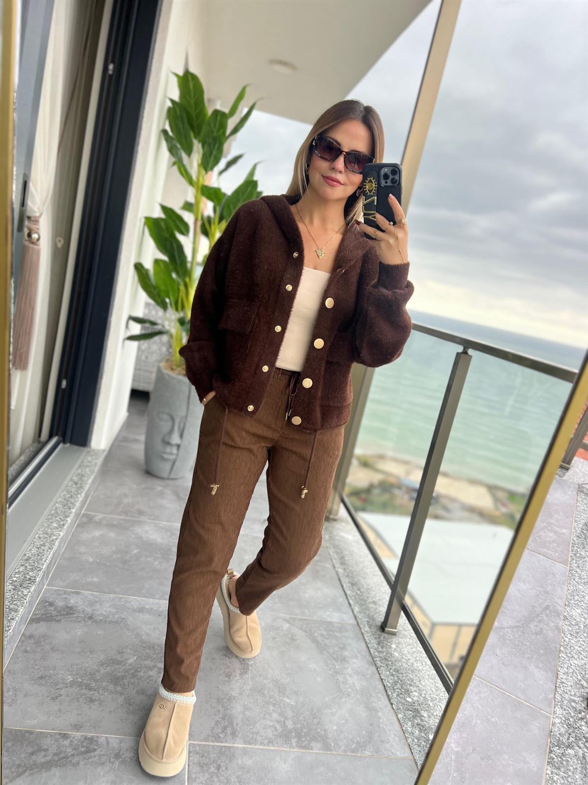 179 Fitilli Pantalon KAHVE