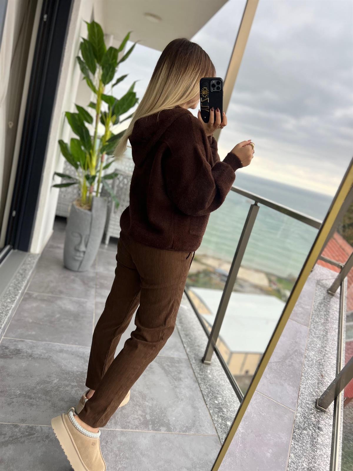 179 Fitilli Pantalon KAHVE