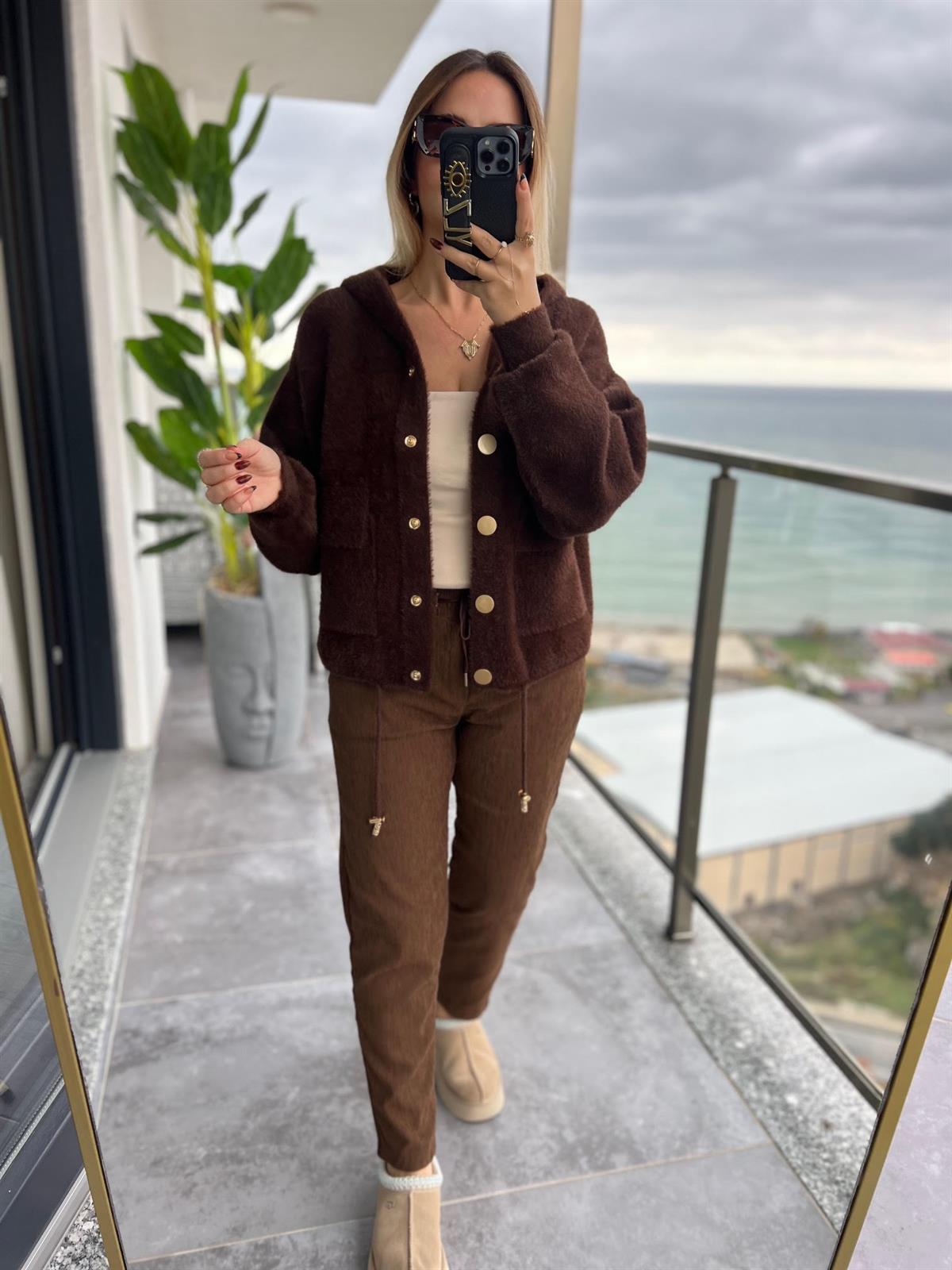 179 Fitilli Pantalon KAHVE