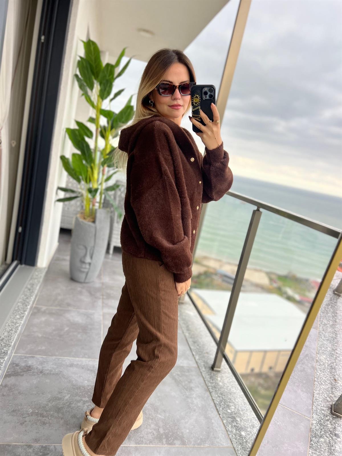 179 Fitilli Pantalon KAHVE