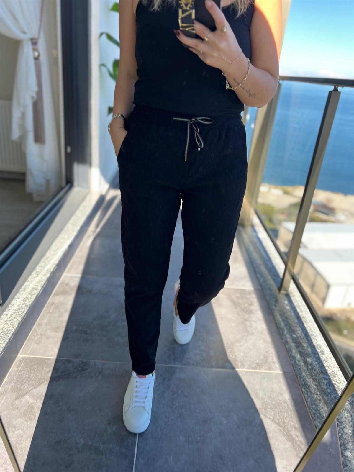 179 Fitilli Pantalon SİYAH