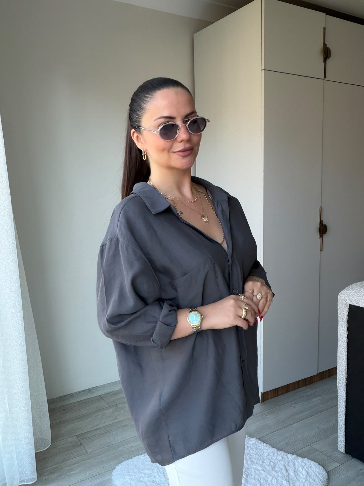 204 Düşük Kol Gömlek ANTRESİT