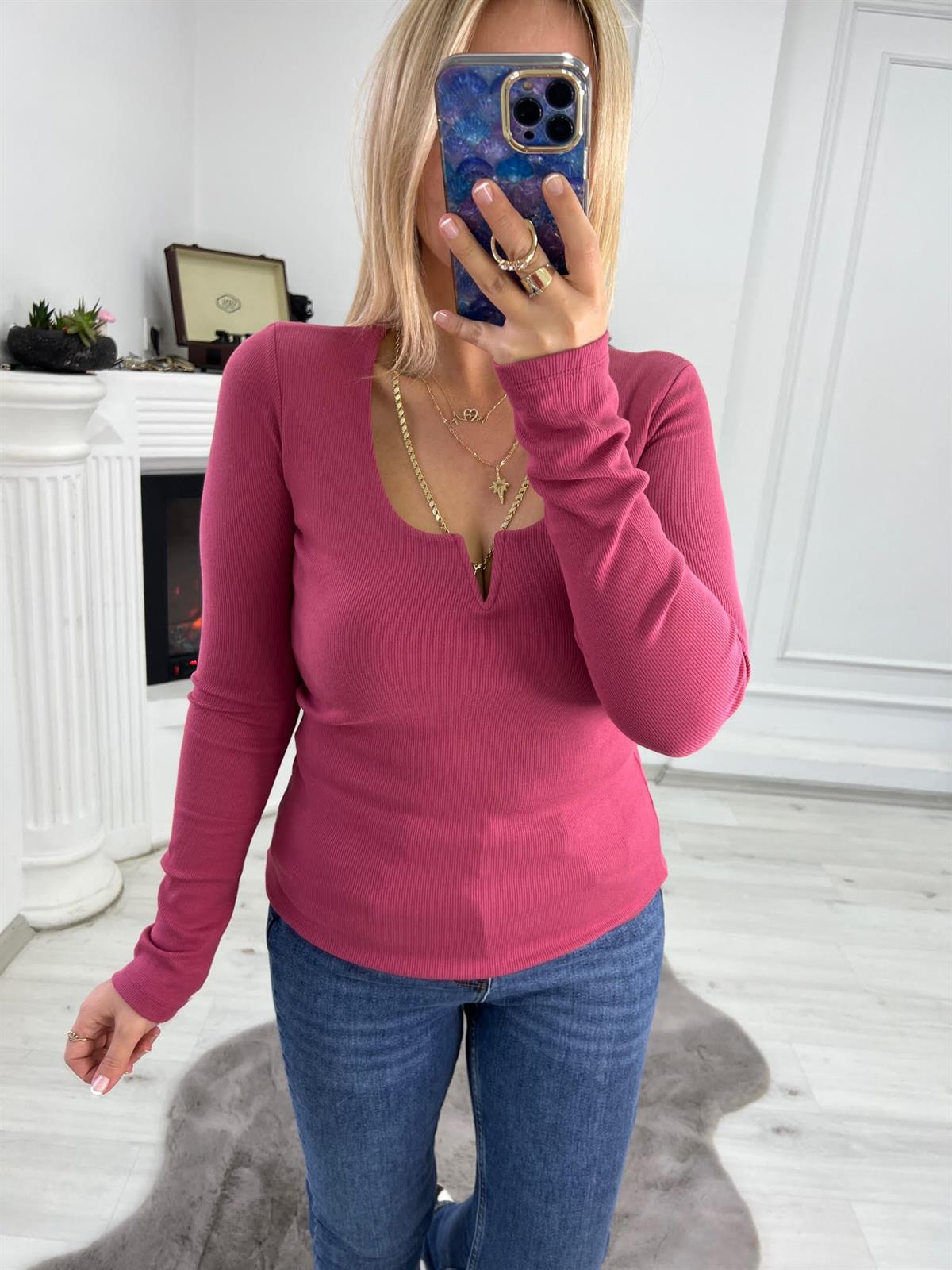 2260 Damla Yaka Tshirt BORDO