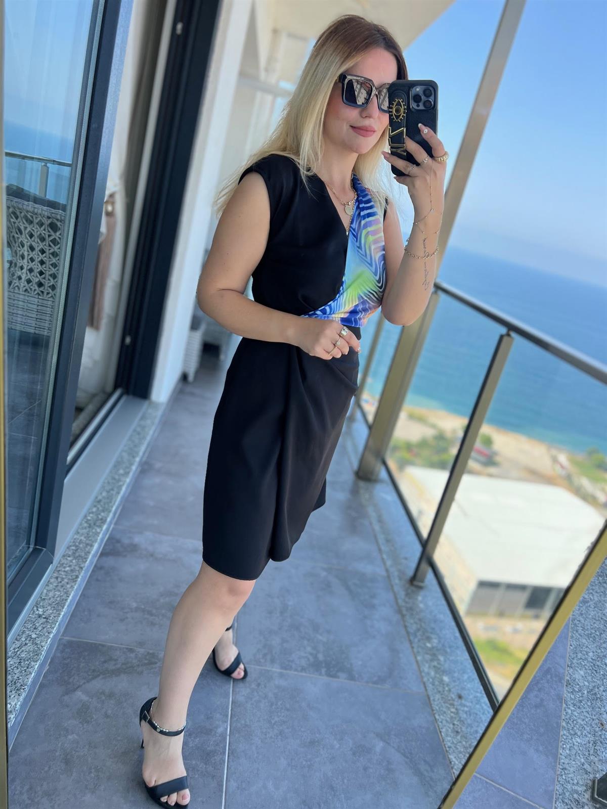 2274 Duble Elbise SİYAH