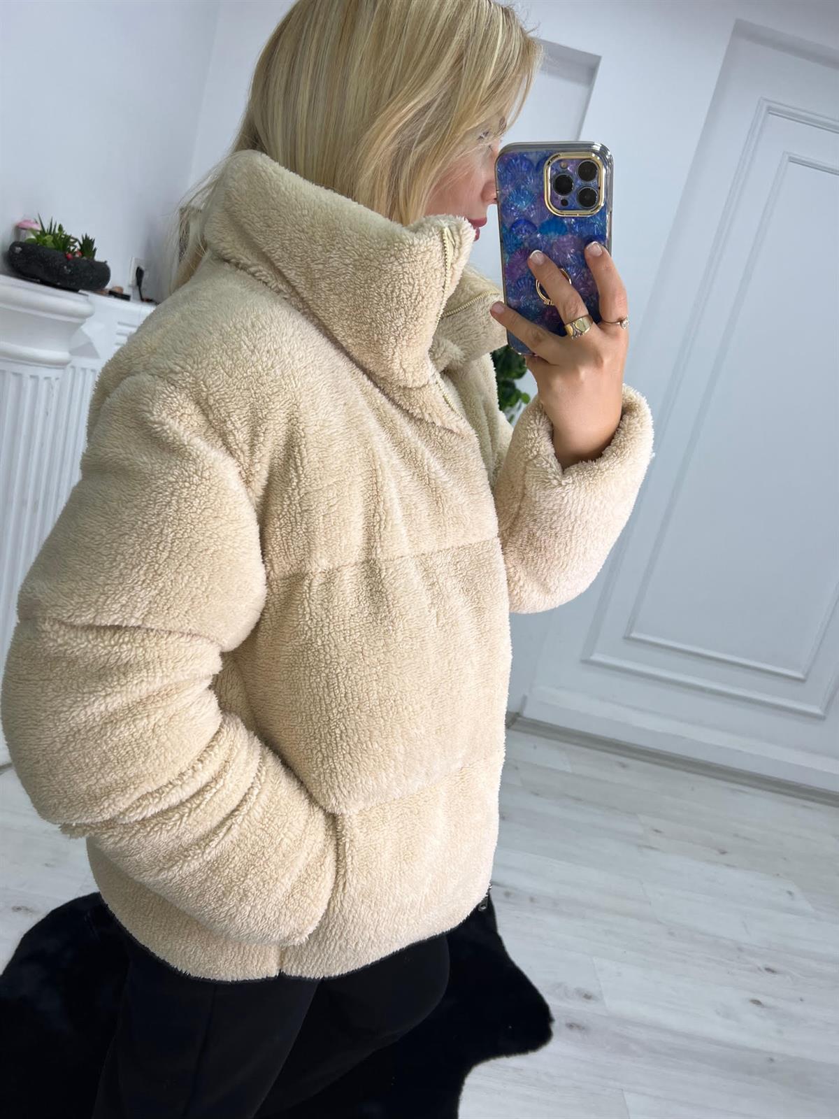 2283 Kuzu Şişme Mont EKRU