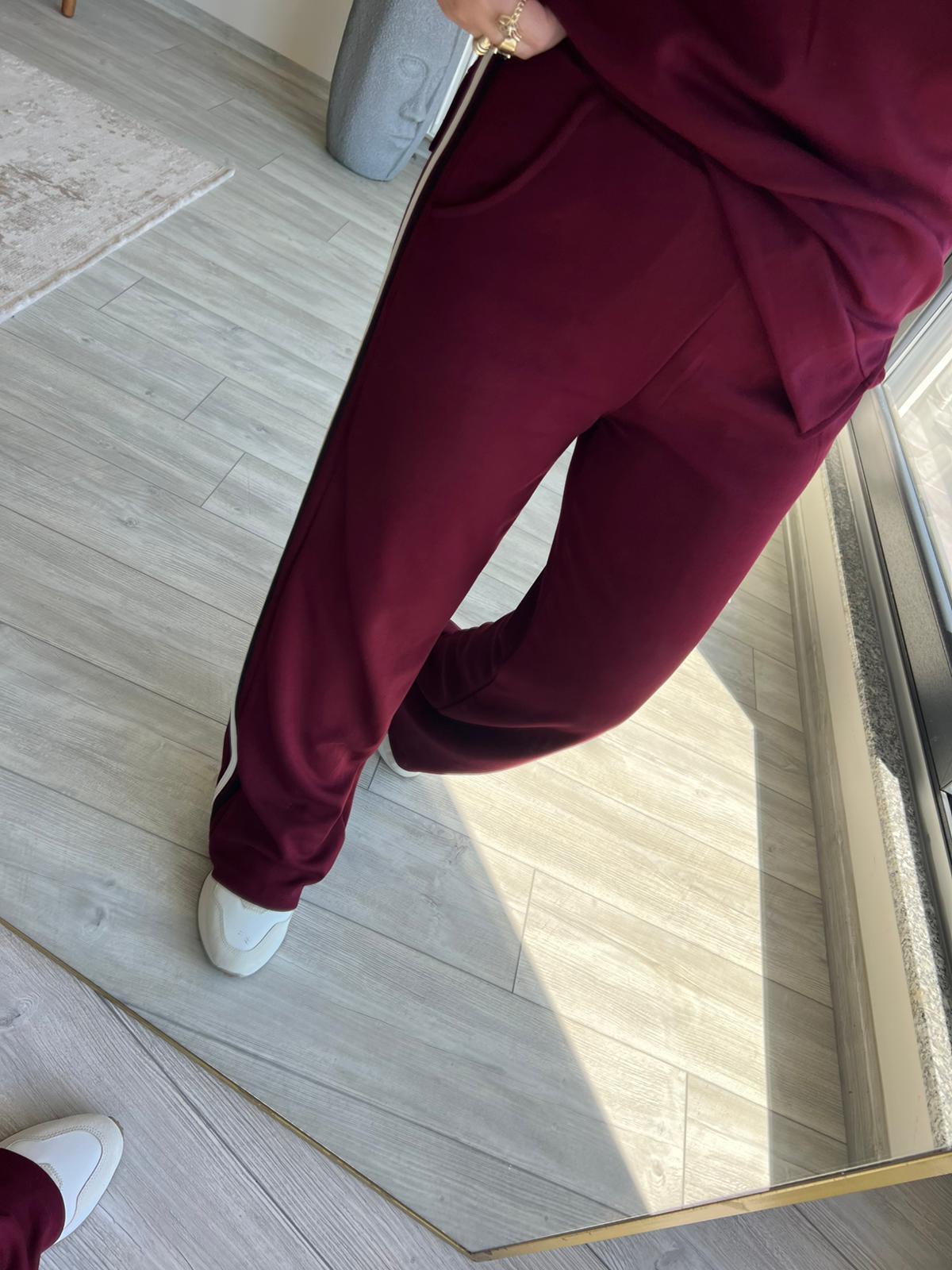 2299 Biye Garnili Fermuarlı Takım BORDO