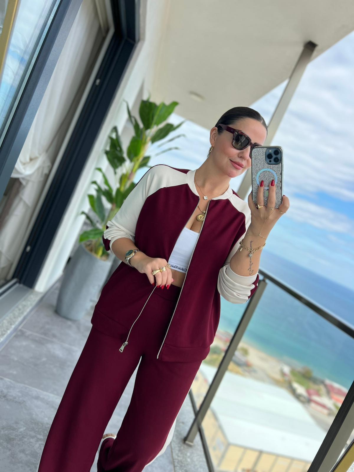 2303 Reglan Kol Garnili Takım BORDO