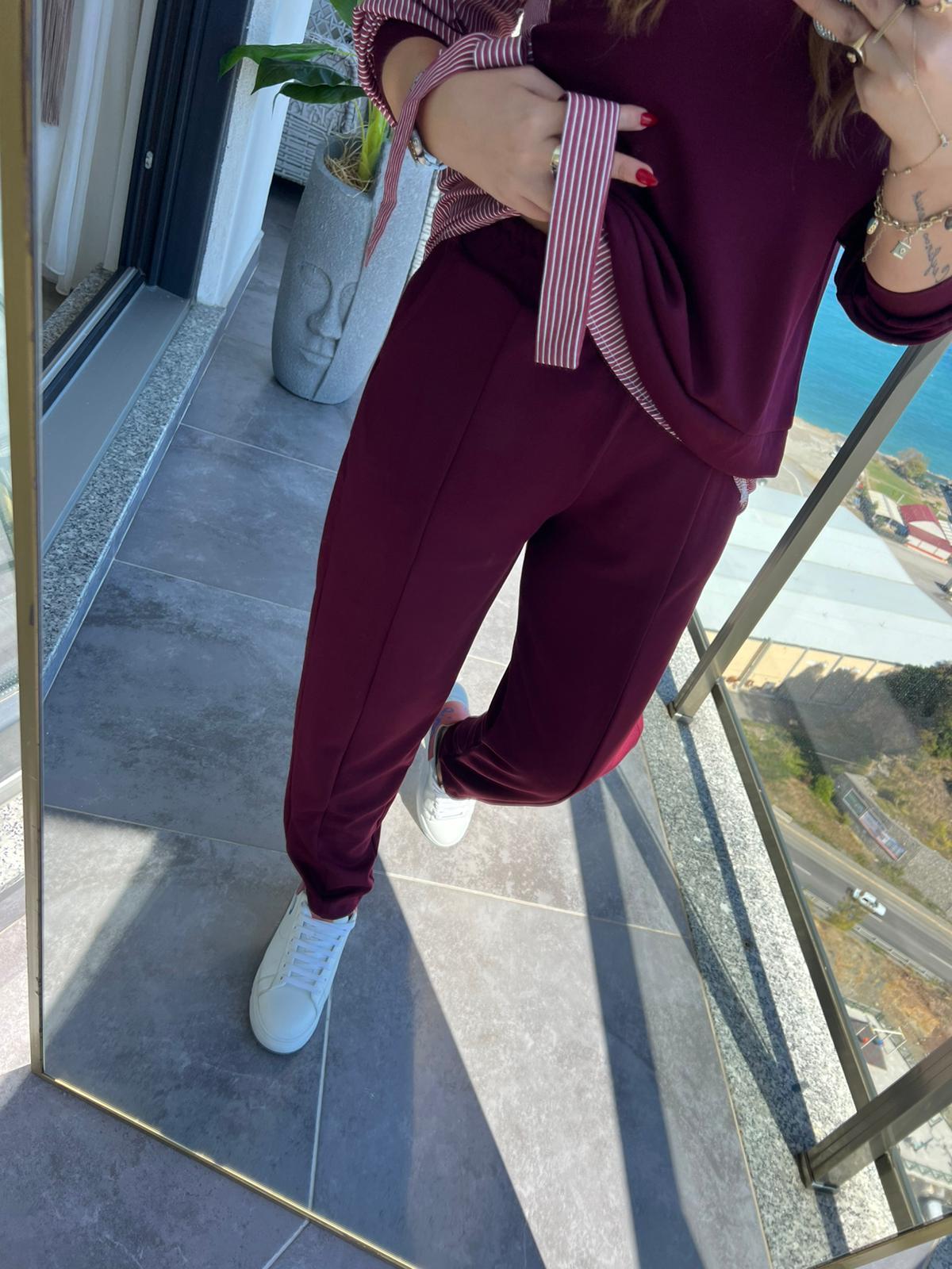 2307 Trikoton Bağlamalı Takım BORDO