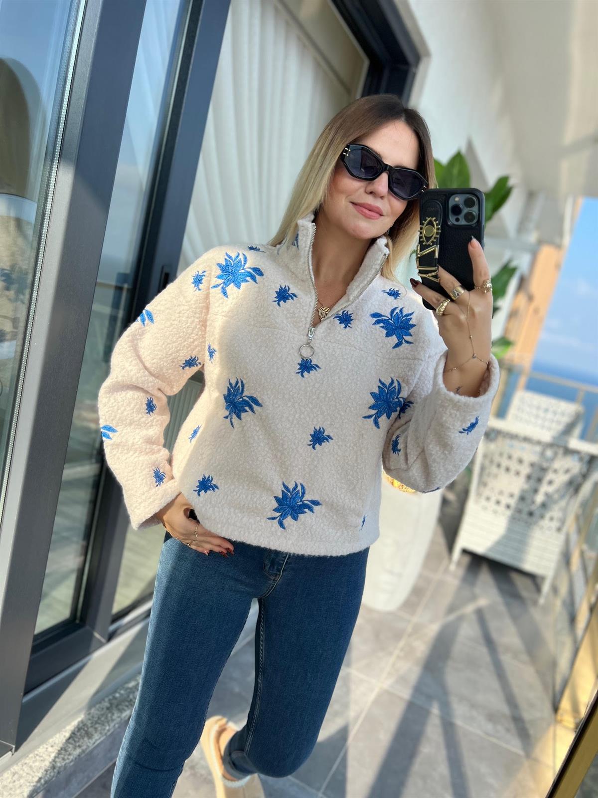 2374 Buklet Keçe Sweat BEJ