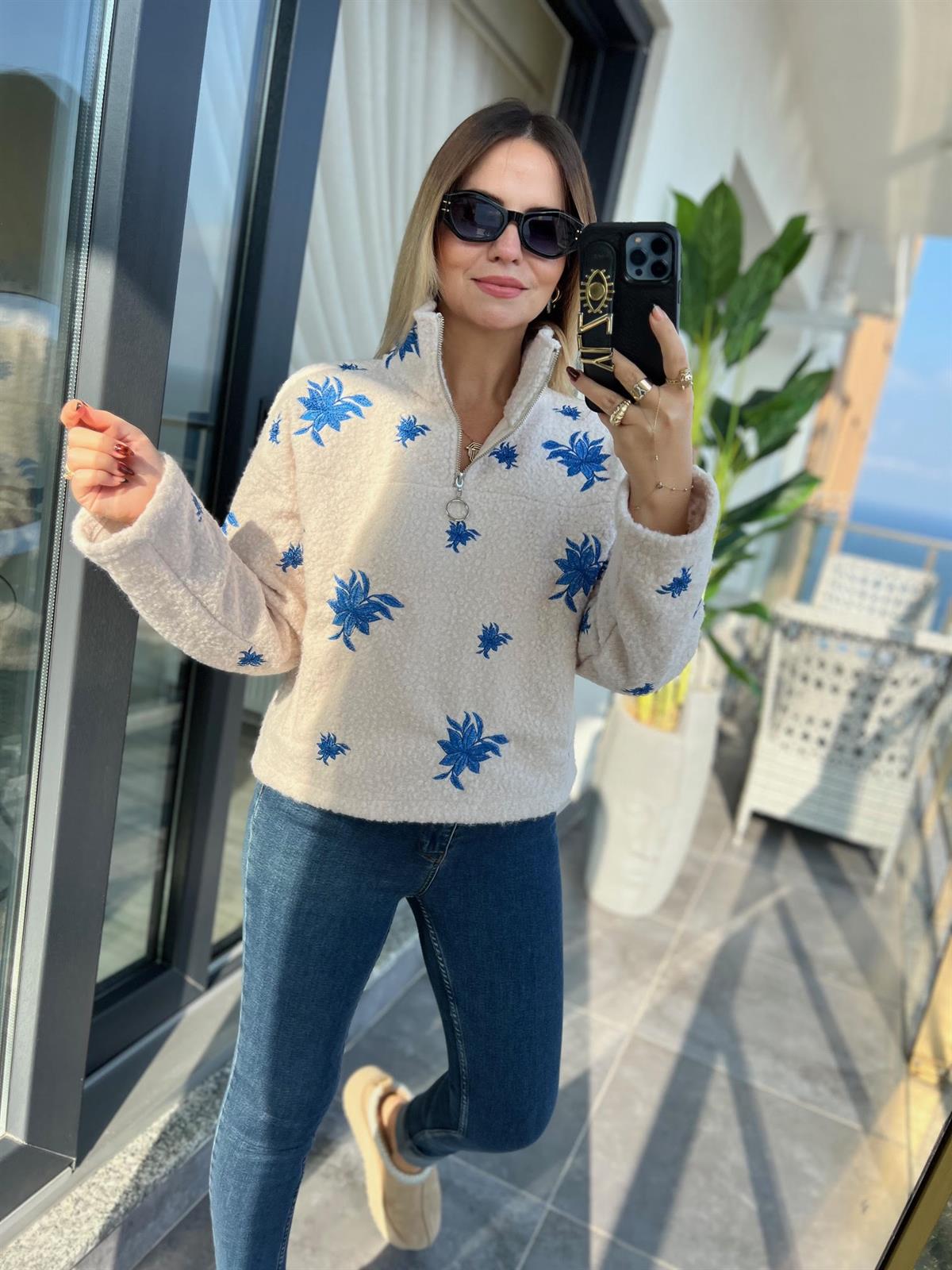 2374 Buklet Keçe Sweat BEJ