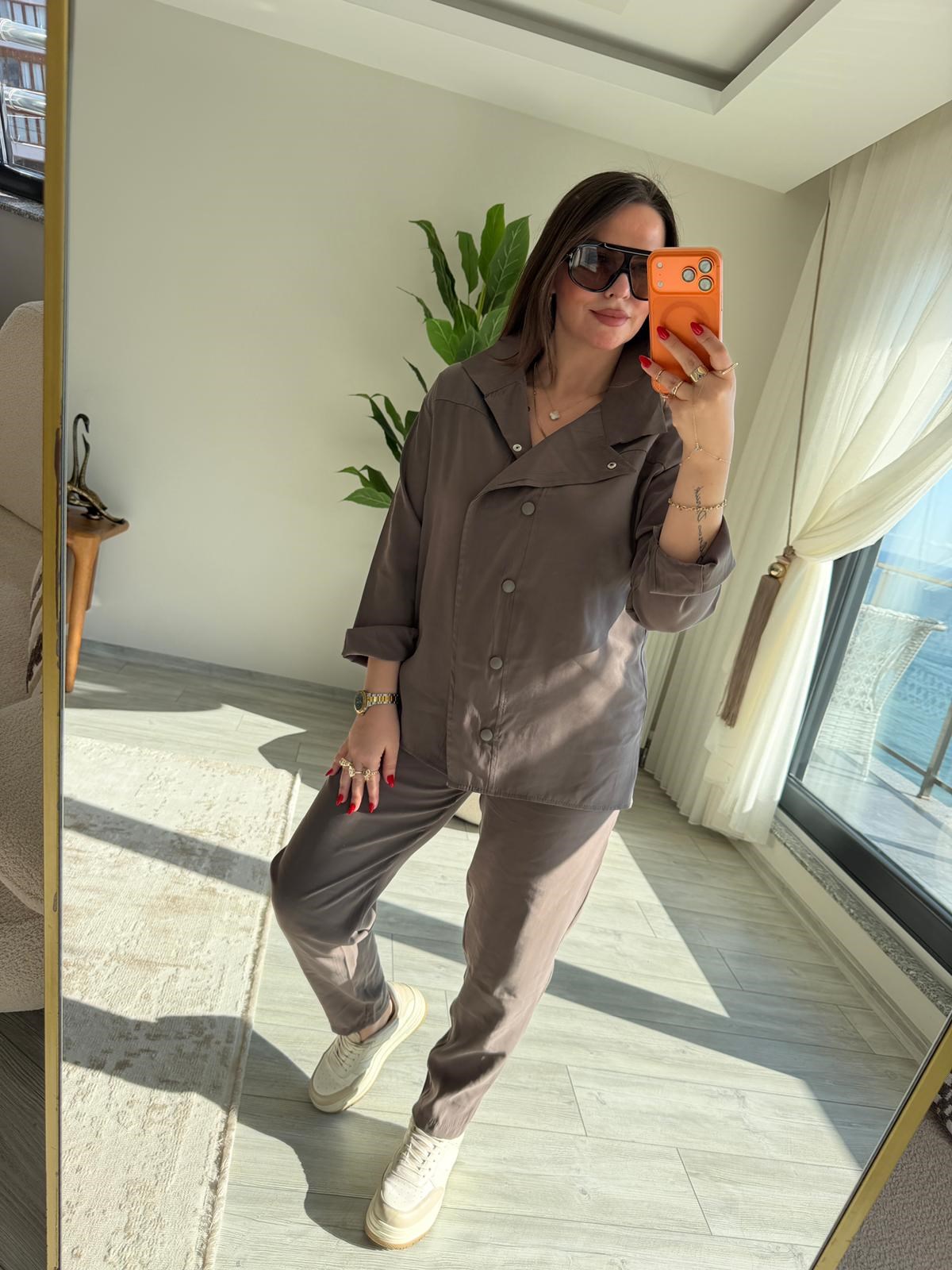2407 Patlı Tencel Takım VİZON