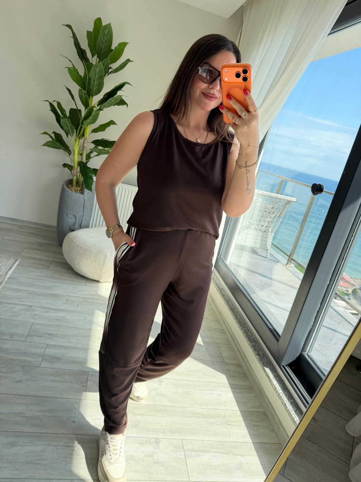 2411 Fileli Üçlü Takım KAHVE