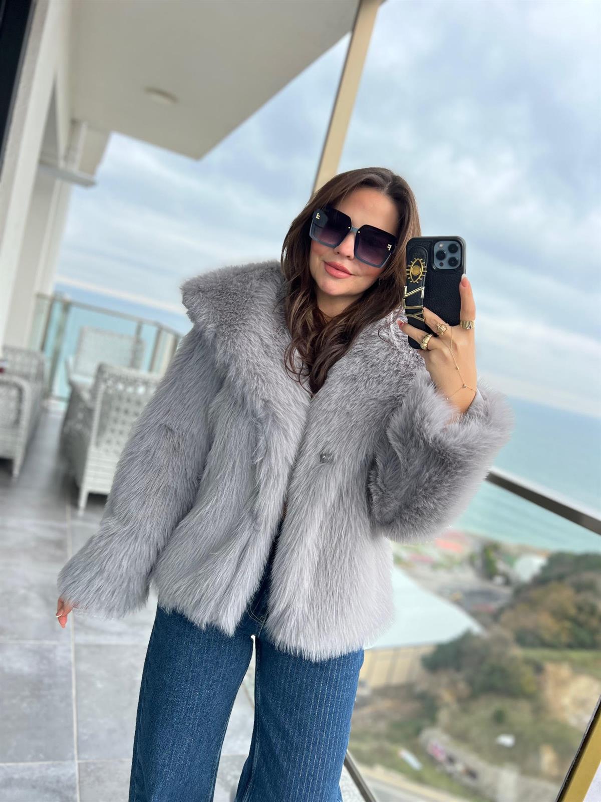 2429 Araboy Lolita Kürk GRİ
