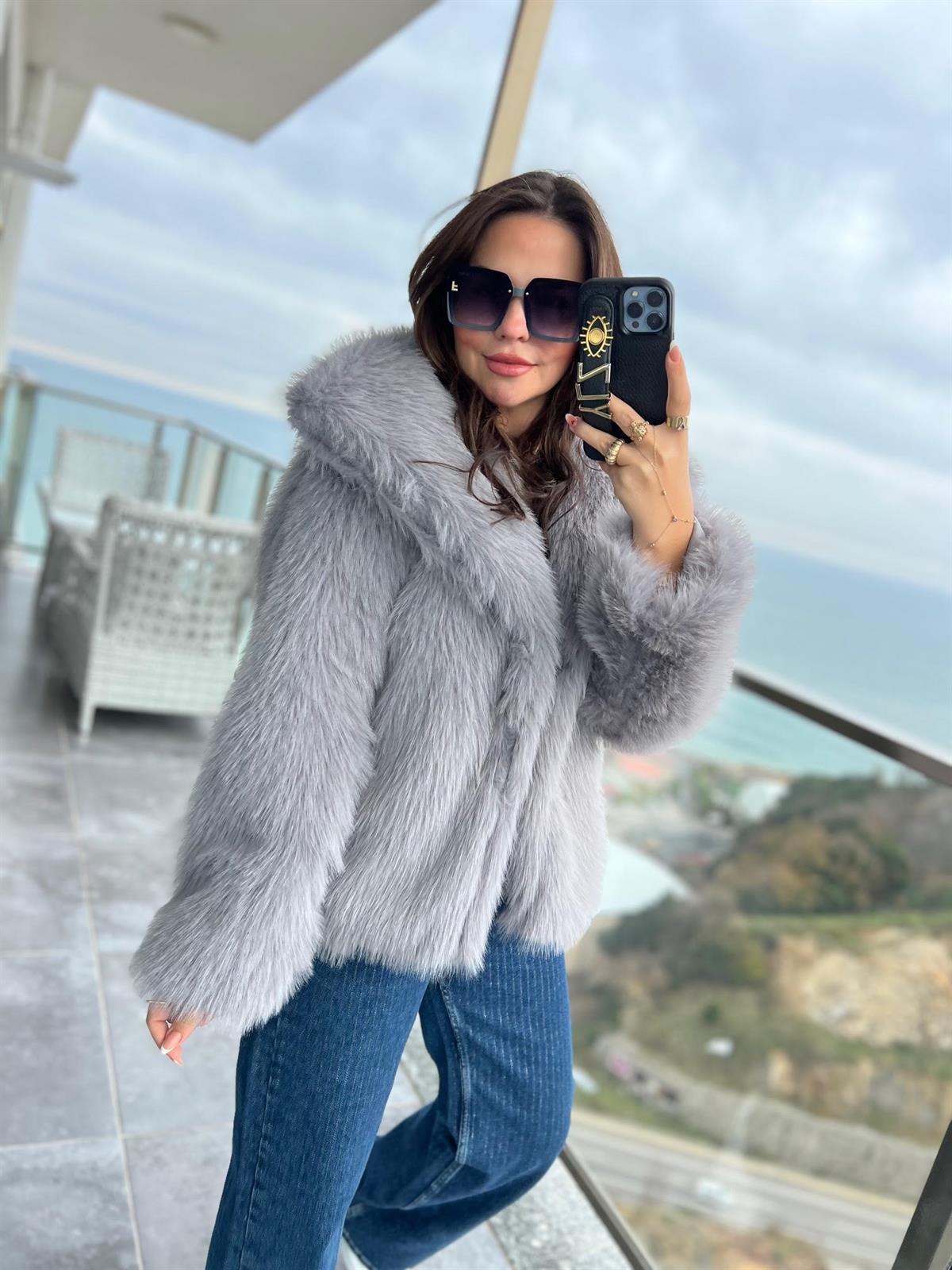 2429 Araboy Lolita Kürk GRİ