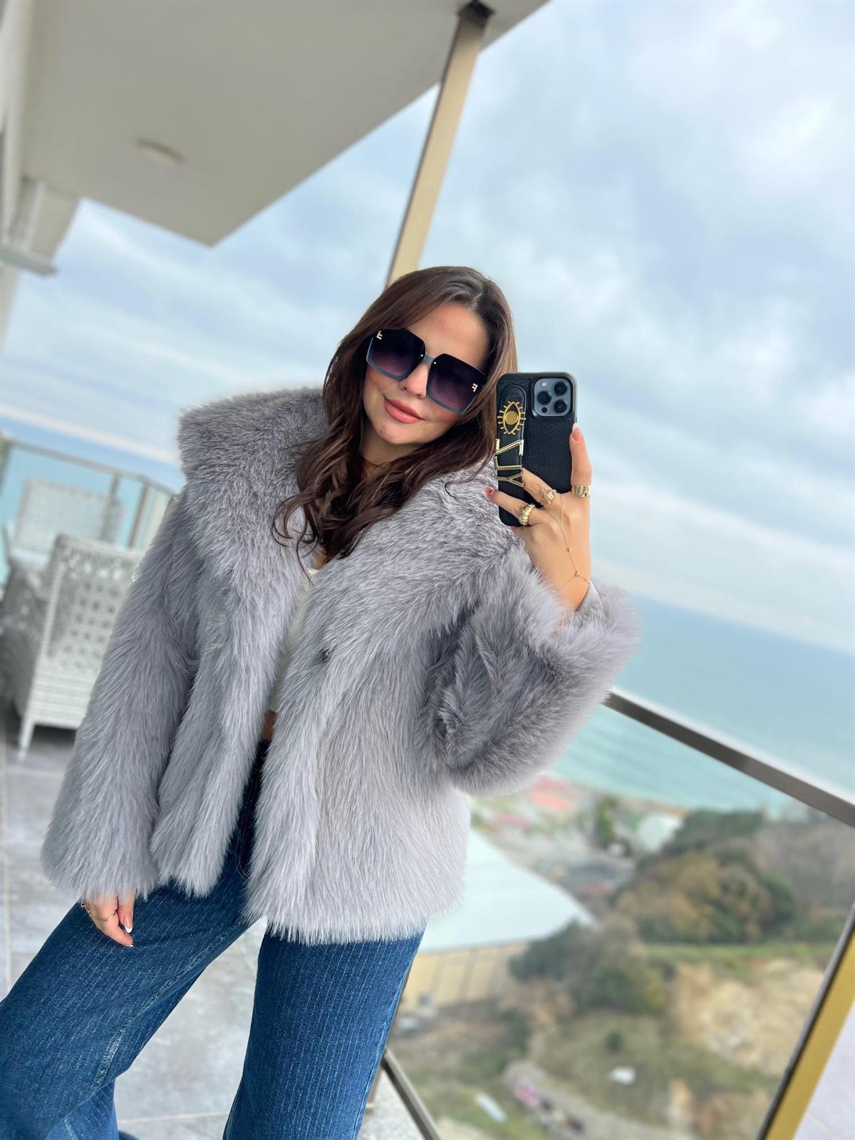 2429 Araboy Lolita Kürk GRİ