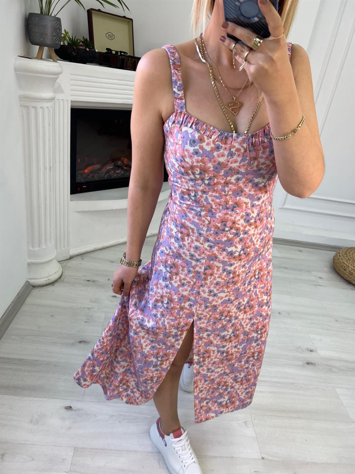 2538 Askılı Elbnise PEMBE