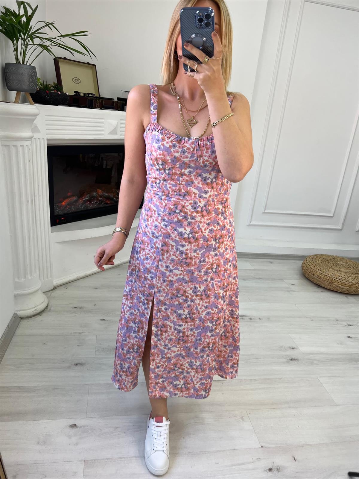 2538 Askılı Elbnise PEMBE