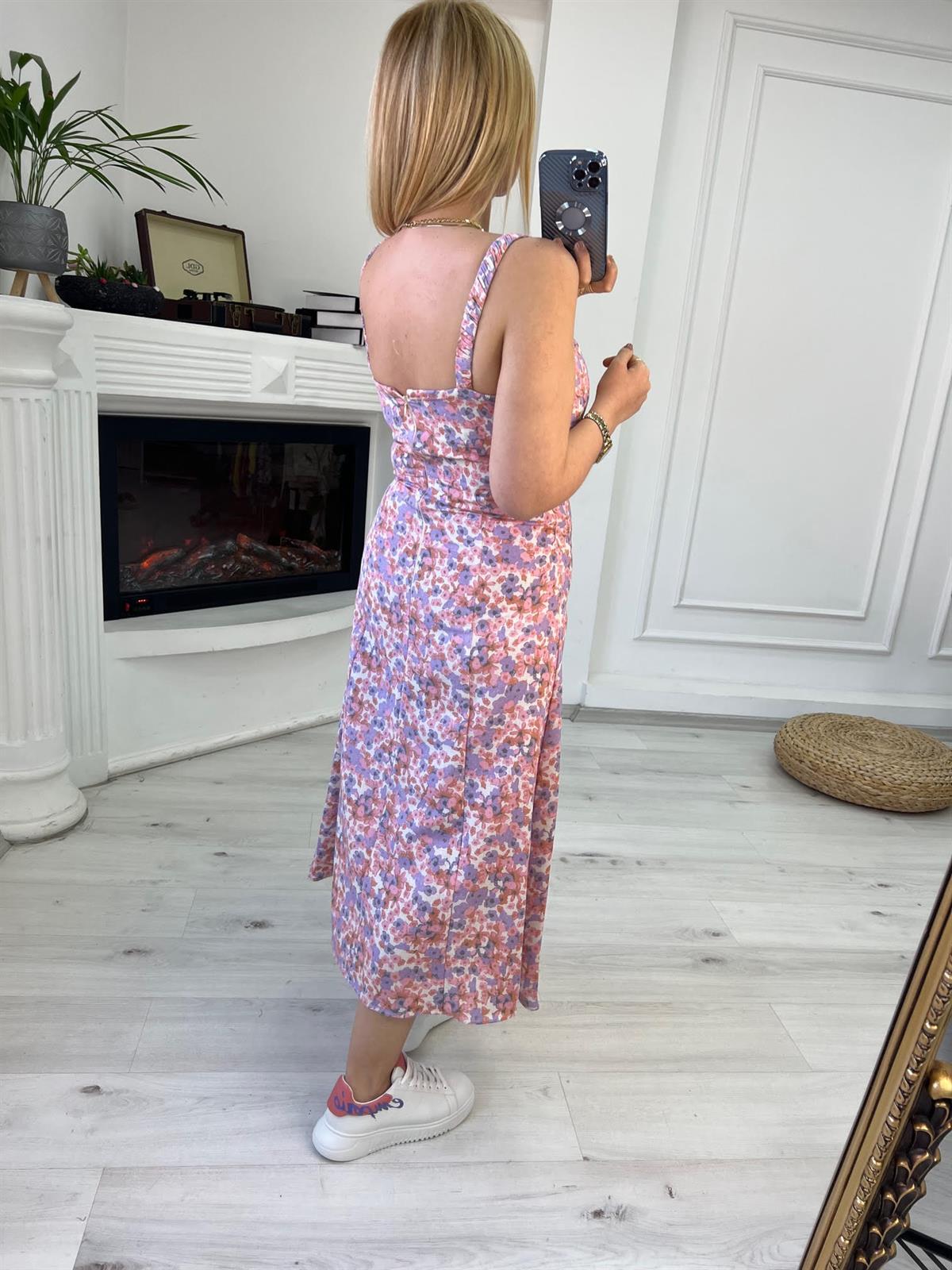 2538 Askılı Elbnise PEMBE