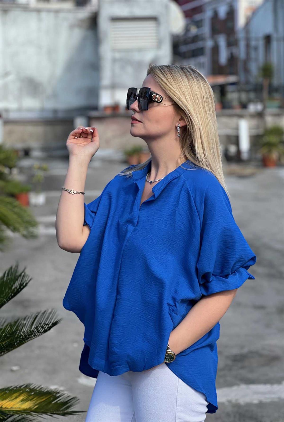 25755 Kolları Lastikli Bluz SAKS