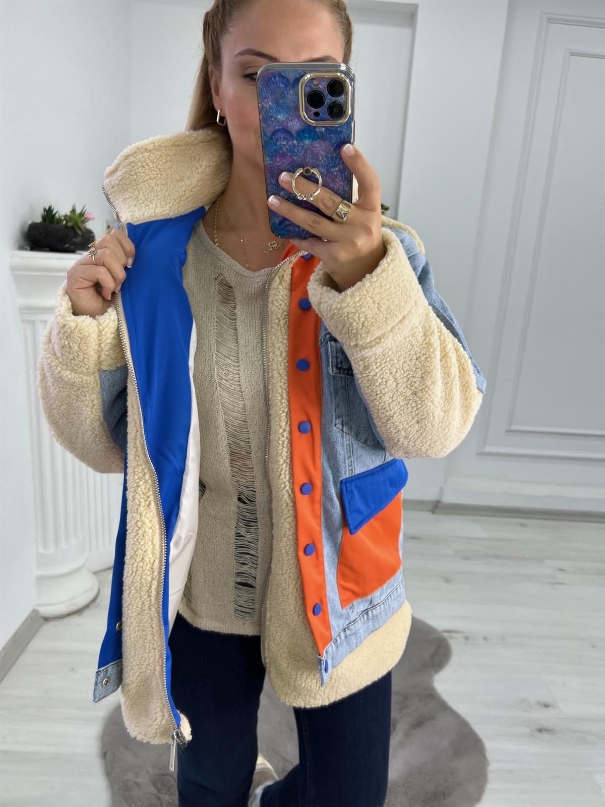 2580 Peluş Mont TURUNCU