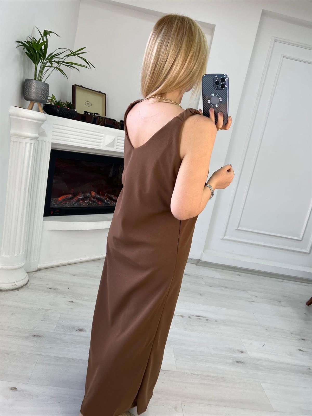 261058 Lastik Askı Elbise KAHVE