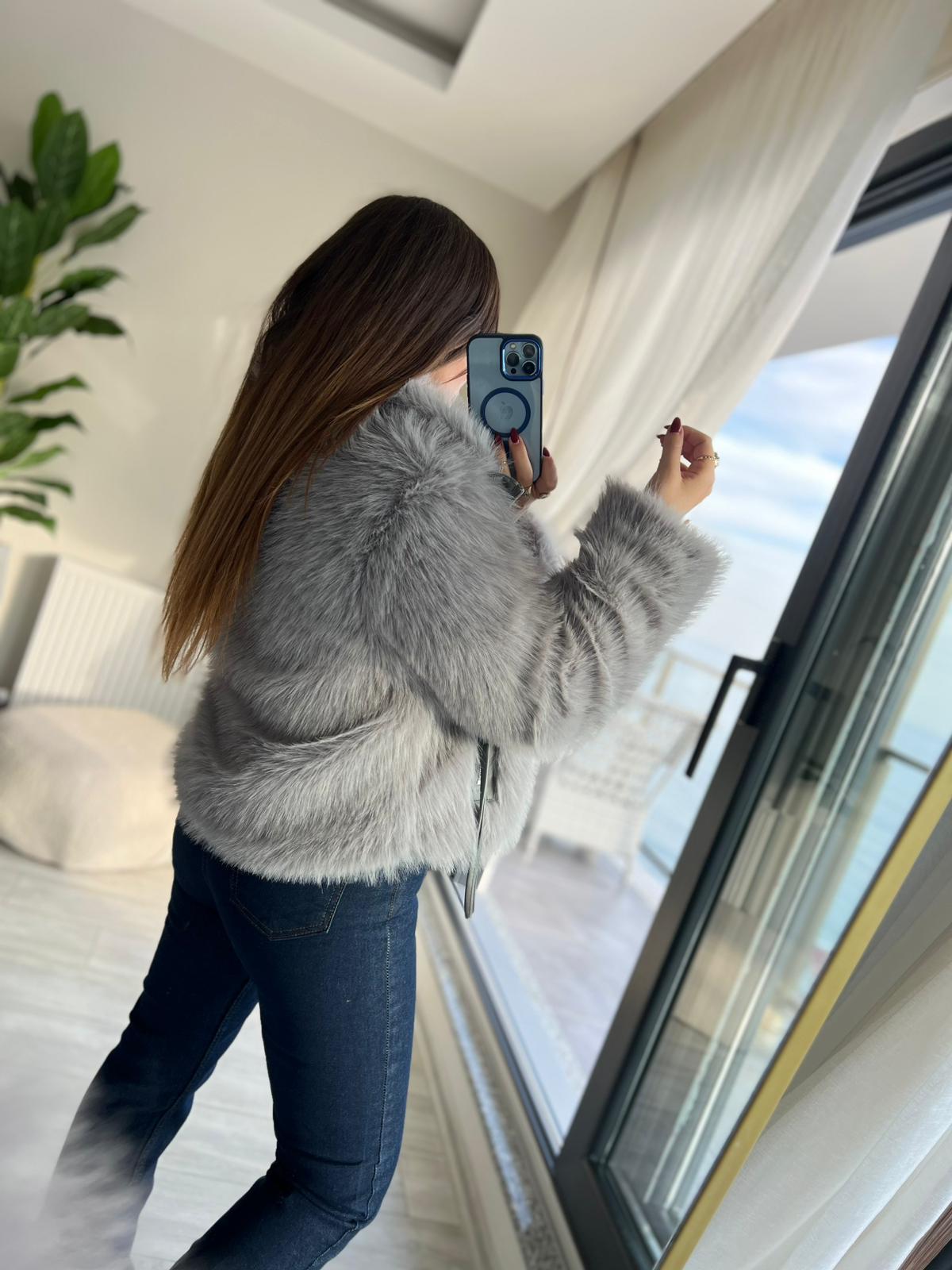 2709 Deri Garnili Lolita Mont GRİ