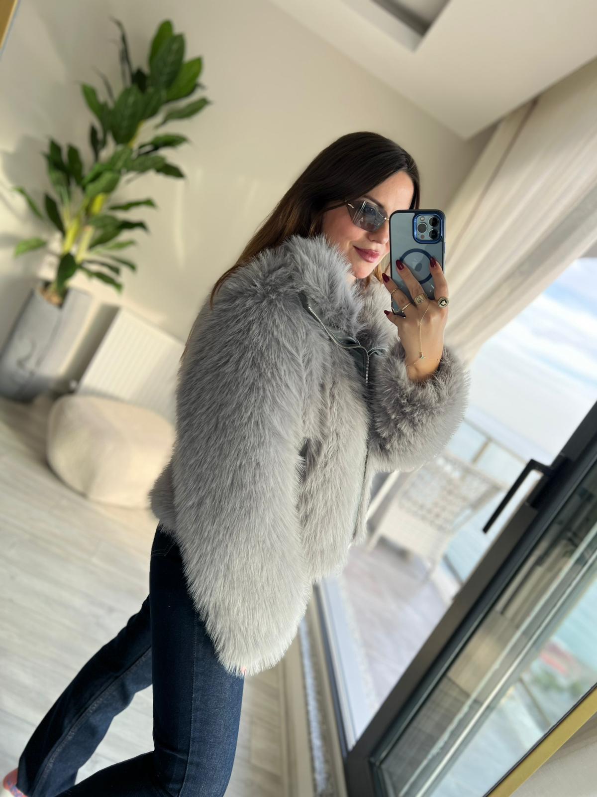2709 Deri Garnili Lolita Mont GRİ