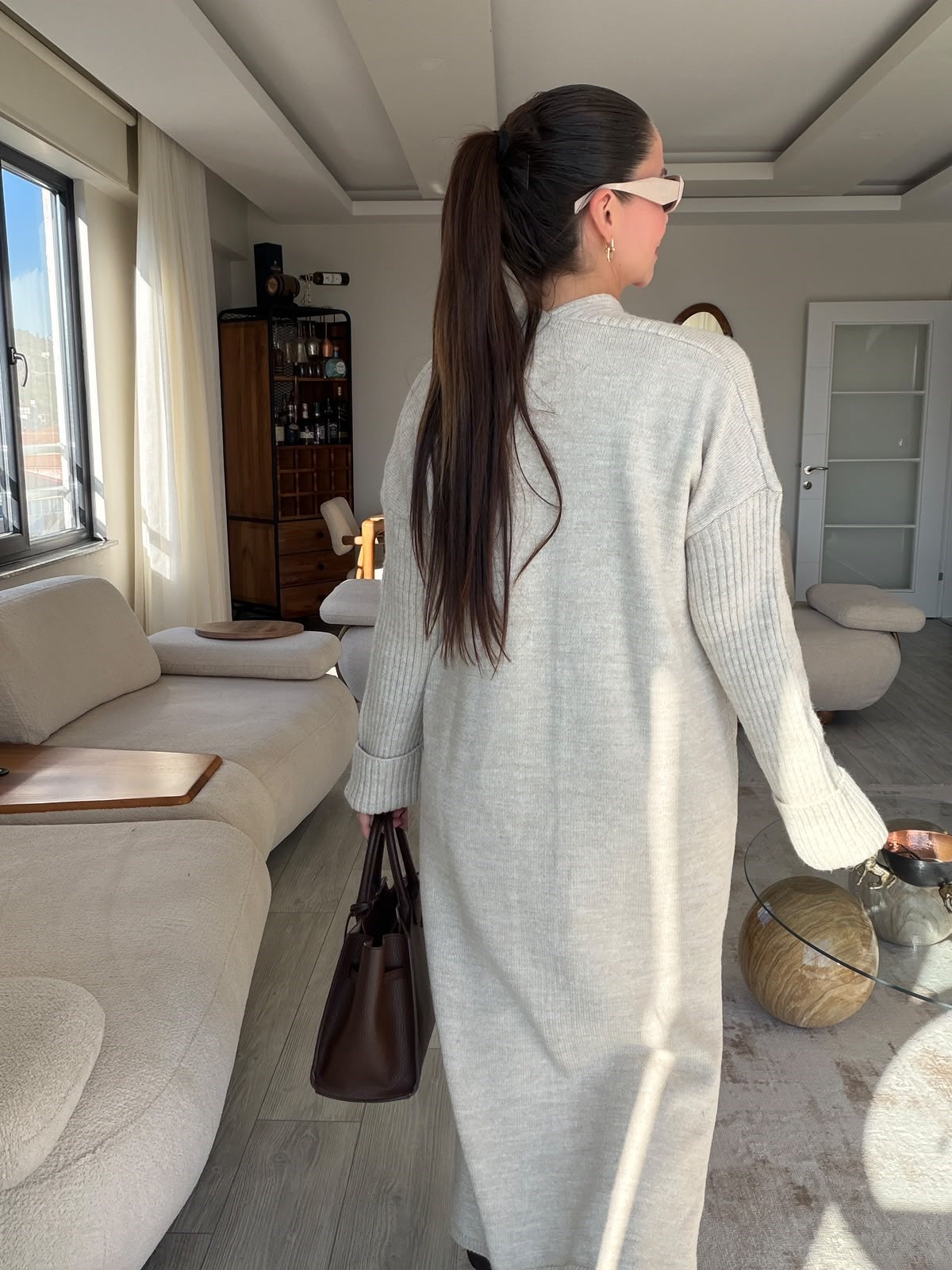 2753 Yırtmaçlı Triko Hıırka TAŞ