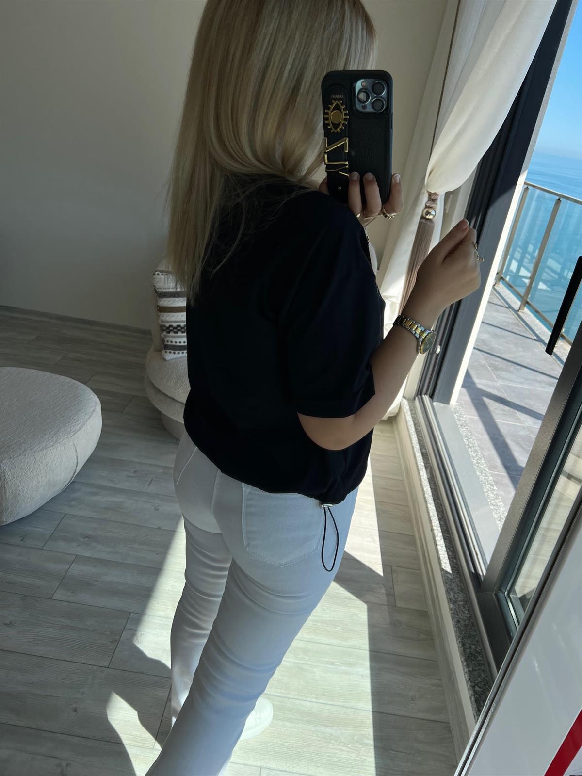 28501 Yazılı Tshirt SİYAH