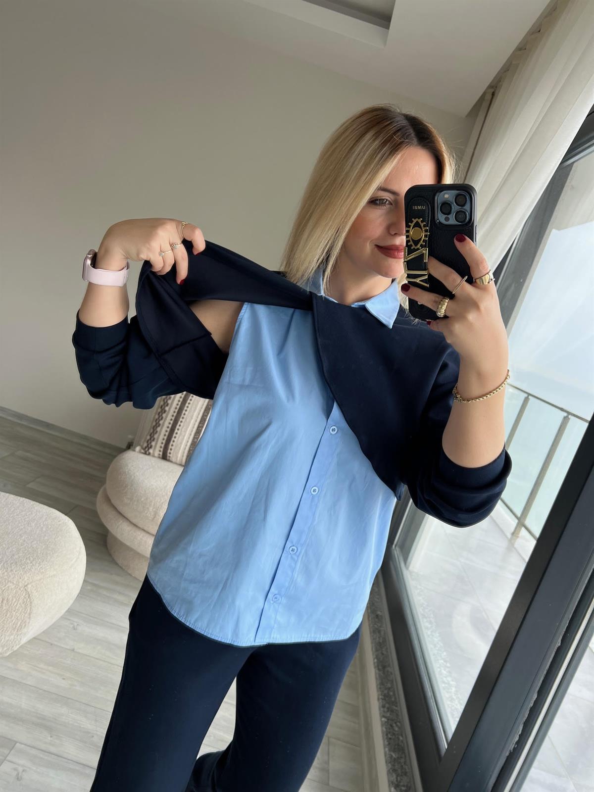 2873 Sweat Detay Gömlek LACİVERT