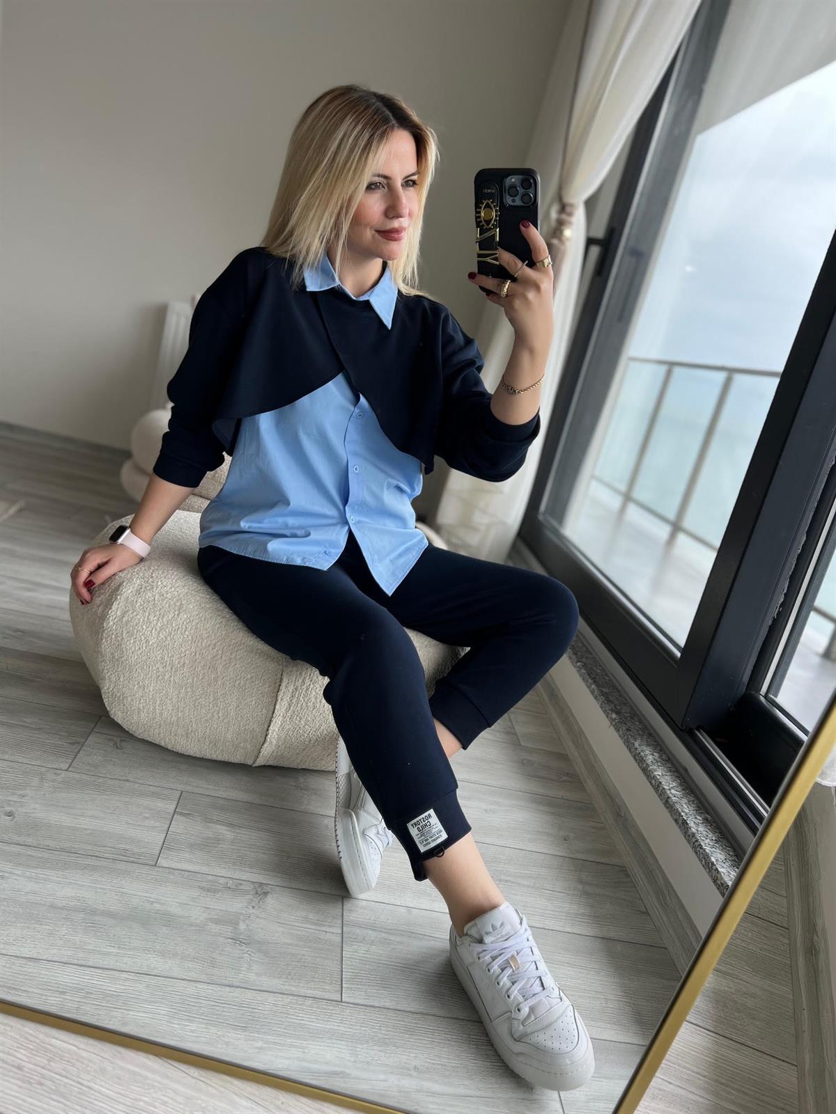 2873 Sweat Detay Gömlek LACİVERT