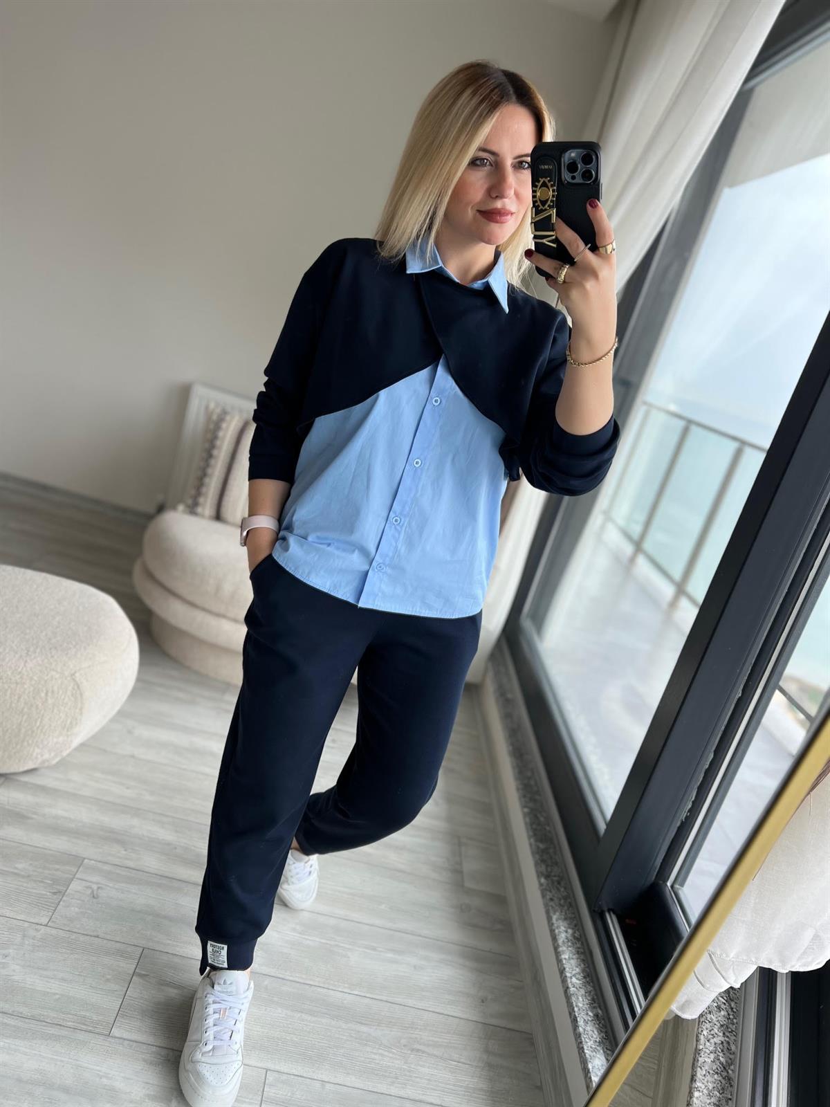 2873 Sweat Detay Gömlek LACİVERT