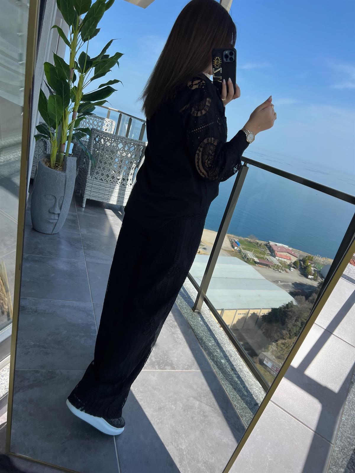 29615 Güpür Pantolon SİYAH