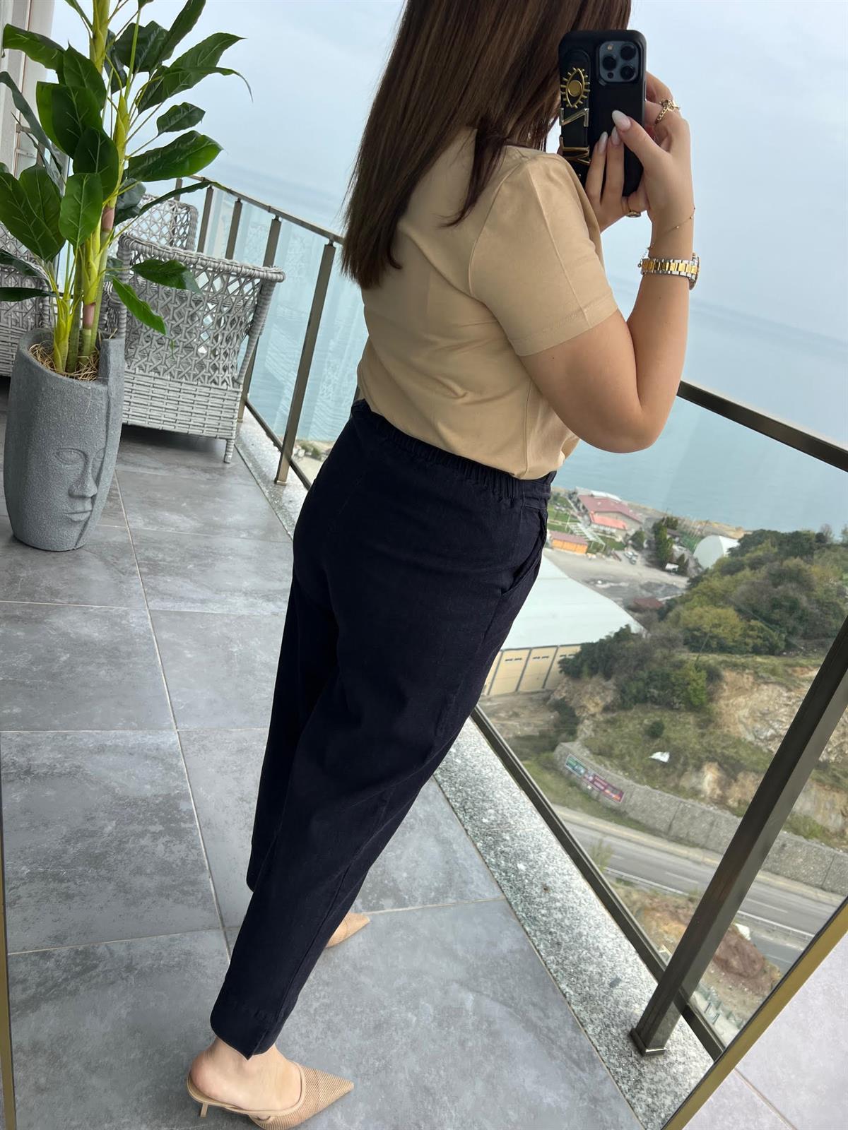 29727 Pileli Tencel Jean LACİVERT