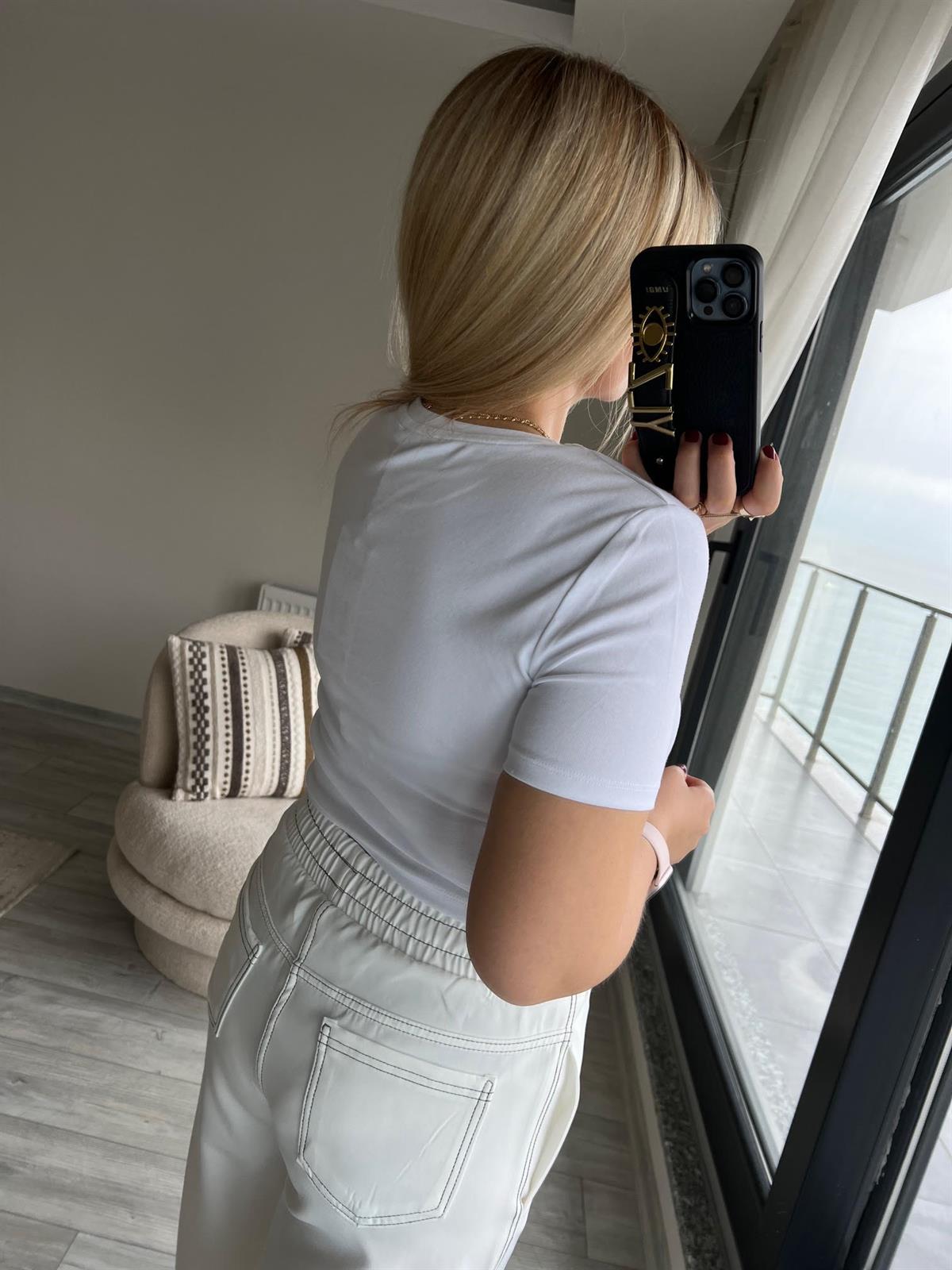 30124 Crop Tshirt BEYAZ
