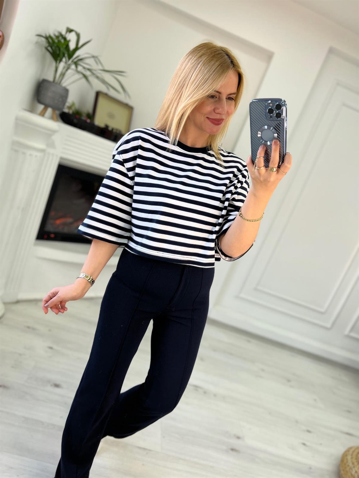 30282 Bisiklet Yaka Tshirt LACİVERT